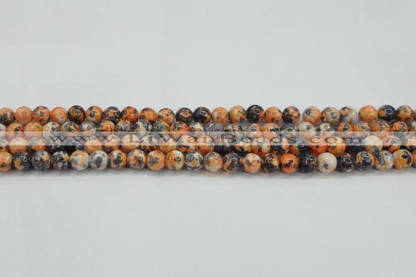 CRF322 15.5 inches 6mm round dyed rain flower stone beads wholesale