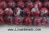 CRF344 15.5 inches 8mm round dyed rain flower stone beads wholesale