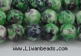 CRF352 15.5 inches 10mm round dyed rain flower stone beads wholesale