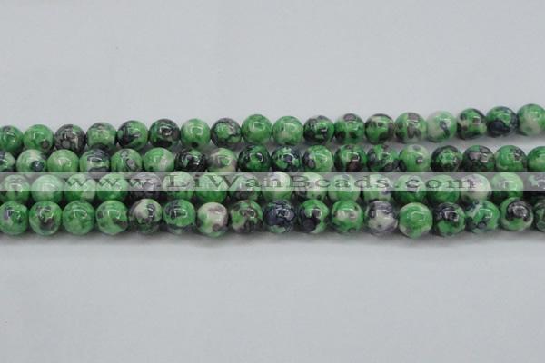 CRF353 15.5 inches 12mm round dyed rain flower stone beads wholesale