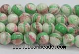 CRF380 15.5 inches 4mm round dyed rain flower stone beads wholesale