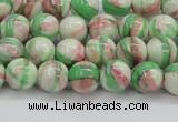 CRF381 15.5 inches 6mm round dyed rain flower stone beads wholesale