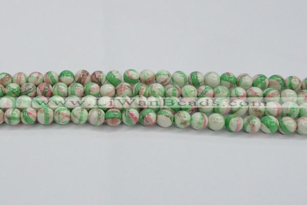 CRF383 15.5 inches 10mm round dyed rain flower stone beads wholesale