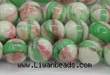 CRF384 15.5 inches 12mm round dyed rain flower stone beads wholesale