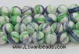 CRF386 15.5 inches 4mm round dyed rain flower stone beads wholesale