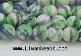 CRF388 15.5 inches 8mm round dyed rain flower stone beads wholesale