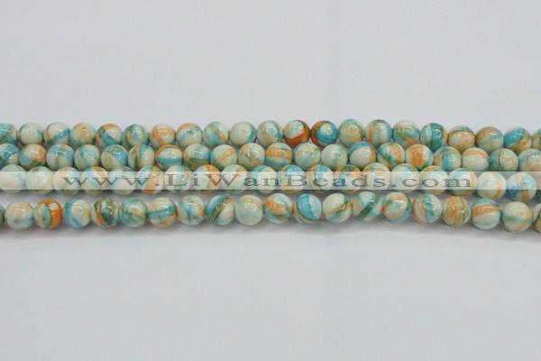 CRF394 15.5 inches 8mm round dyed rain flower stone beads wholesale