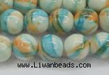 CRF396 15.5 inches 12mm round dyed rain flower stone beads wholesale