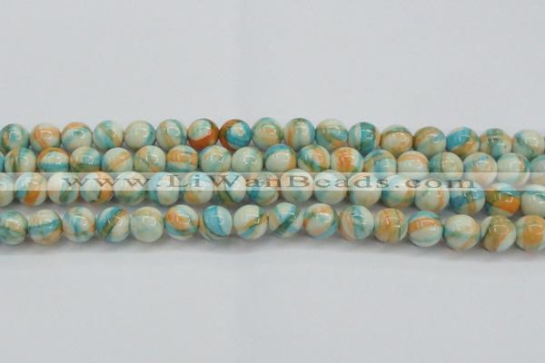 CRF396 15.5 inches 12mm round dyed rain flower stone beads wholesale