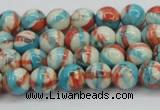 CRF398 15.5 inches 4mm round dyed rain flower stone beads wholesale