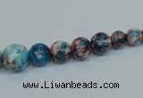 CRF40 15.5 inches multi sizes round dyed rain flower stone beads wholesale