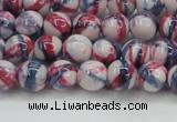 CRF405 15.5 inches 6mm round dyed rain flower stone beads wholesale