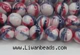 CRF406 15.5 inches 8mm round dyed rain flower stone beads wholesale