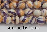 CRF411 15.5 inches 6mm round dyed rain flower stone beads wholesale