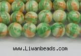 CRF417 15.5 inches 6mm round dyed rain flower stone beads wholesale