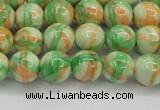 CRF418 15.5 inches 8mm round dyed rain flower stone beads wholesale