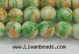 CRF419 15.5 inches 10mm round dyed rain flower stone beads wholesale