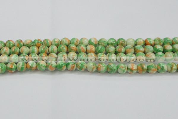 CRF419 15.5 inches 10mm round dyed rain flower stone beads wholesale