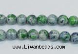 CRF43 15.5 inches 6mm round dyed rain flower stone beads wholesale