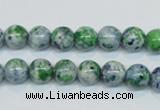 CRF44 15.5 inches 8mm round dyed rain flower stone beads wholesale