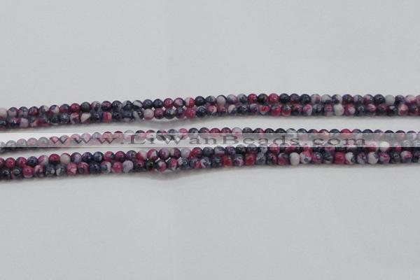 CRF447 15.5 inches 3mm round dyed rain flower stone beads wholesale