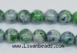 CRF45 15.5 inches 10mm round dyed rain flower stone beads wholesale