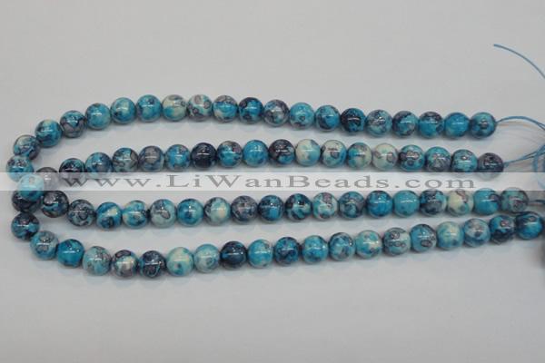 CRF58 15.5 inches 10mm round dyed rain flower stone beads wholesale