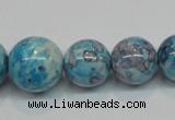 CRF65 15.5 inches multi sizes round dyed rain flower stone beads