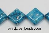 CRF72 15.5 inches 15*15mm diamond dyed rain flower stone beads