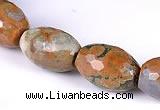 CRH02 10*14mm faceted rice natural rhyolite beads Wholesale