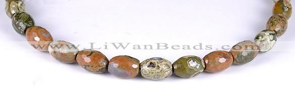 CRH02 10*14mm faceted rice natural rhyolite beads Wholesale