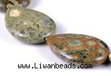 CRH04 flat teardrop natural rhyolite different sizes beads