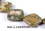 CRH05 15*15mm rhombic natural rhyolite gemstone beads Wholesale