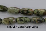 CRH129 15.5 inches 8*16mm faceted rice rhyolite gemstone beads