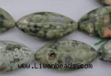 CRH140 15.5 inches 15*30mm marquise rhyolite gemstone beads