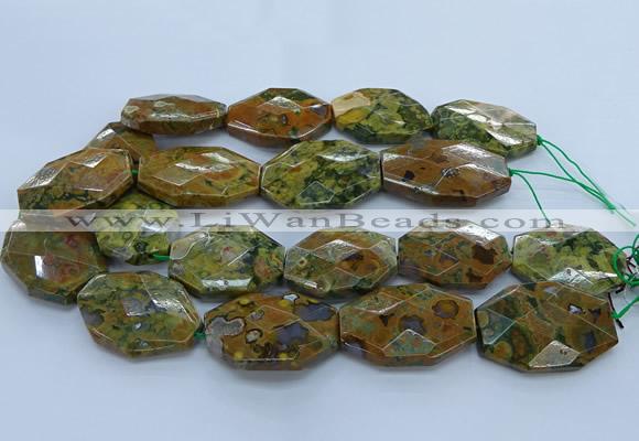 CRH153 15.5 inches 28*40mm - 30*45mm faceted freeform rhyolite beads