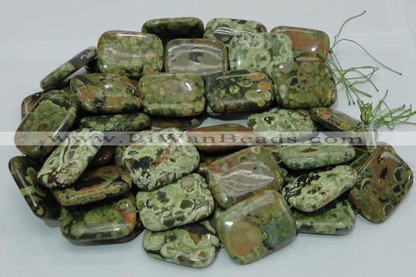 CRH29 15.5 inches 30*40mm rectangle rhyolite beads wholesale