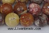 CRH522 15.5 inches 12mm faceted round rhyolite gemstone beads