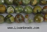 CRH527 15.5 inches 6mm faceted round rhyolite beads wholesale