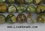 CRH528 15.5 inches 8mm faceted round rhyolite beads wholesale