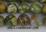 CRH530 15.5 inches 12mm faceted round rhyolite beads wholesale