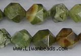 CRH544 15.5 inches 12mm faceted nuggets rhyolite beads wholesale