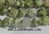 CRH554 15.5 inches 8mm faceted nuggets matte rhyolite gemstone beads