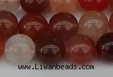 CRH603 15.5 inches 10mm round red rabbit hair quartz beads