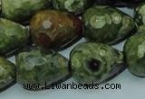 CRH65 15.5 inches 15*20mm faceted teardrop rhyolite beads wholesale