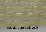 CRI03 15.5 inches 10*30mm faceted rice lemon quartz beads wholesale