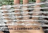 CRI144 15.5 inches 10*30mm faceted rice white crystal beads