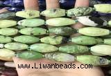 CRI149 15.5 inches 10*30mm faceted rice green chrysotine beads