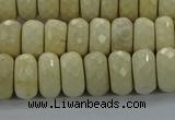 CRI223 15.5 inches 8*12mm faceted rondelle riverstone beads