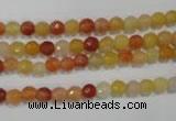 CRJ400 15.5 inches 4mm faceted round red & yellow jade beads